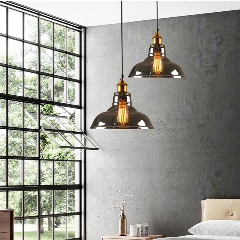 Hanglamp industrieel glas