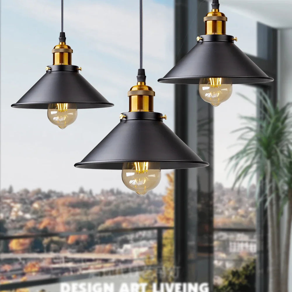 Industriële hanglamp zwart metaal