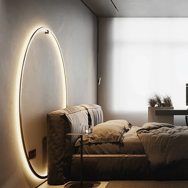 Grote ronde design wandlamp met indirect LED licht