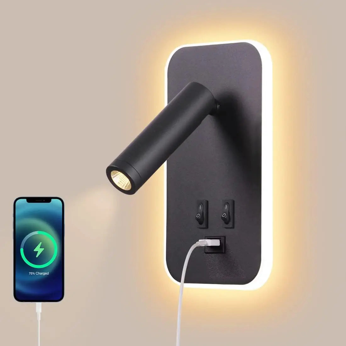 Wandlamp met usb poort