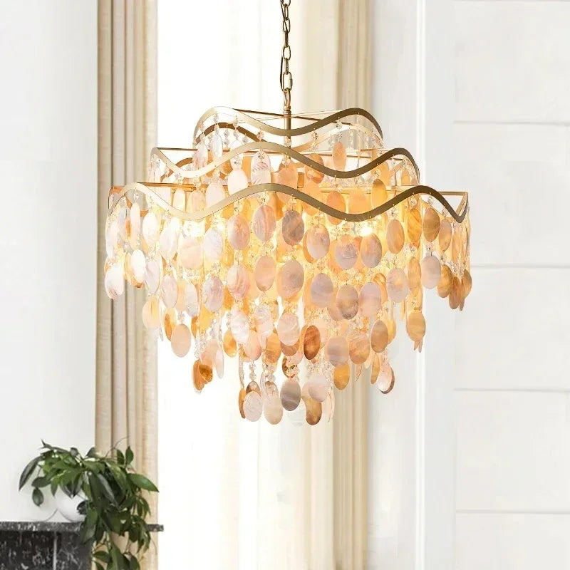 Parelmoer schelpen hanglamp