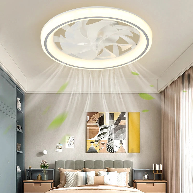 Moderne LED plafondventilator met afstandsbediening