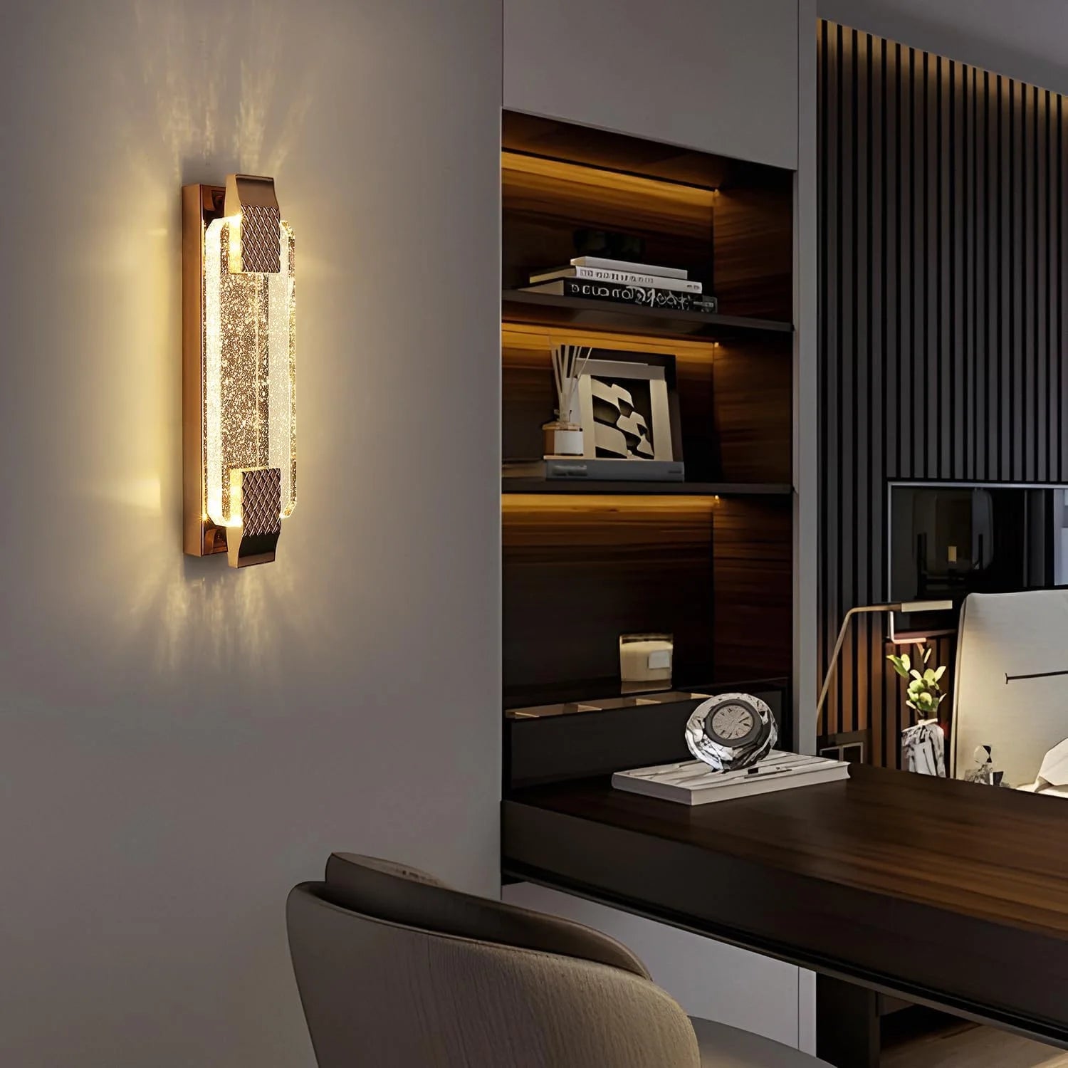 Wandlamp met kristallen