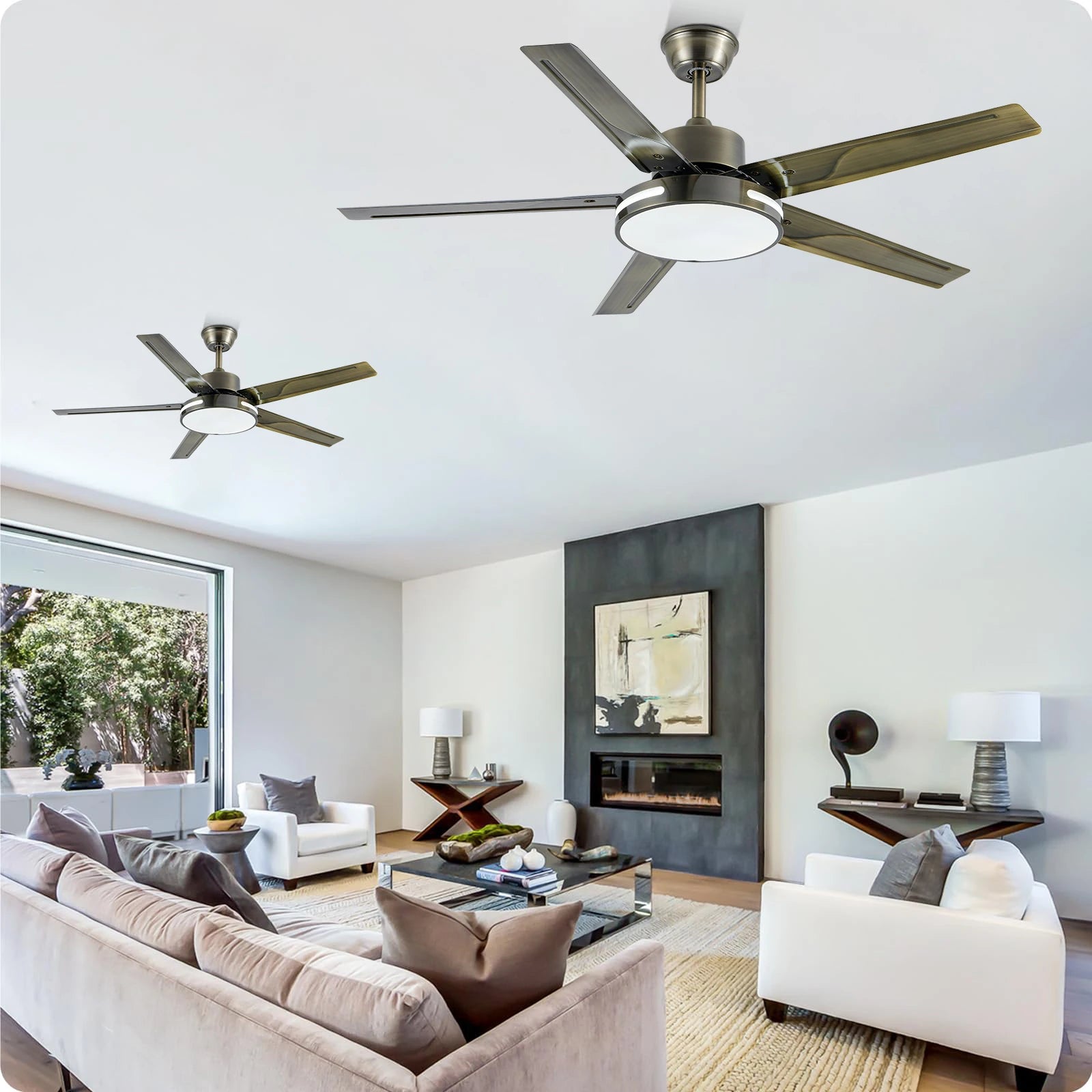Plafond ventilator met lamp en afstandsbediening