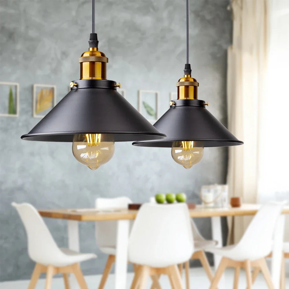 Industriële hanglamp zwart metaal